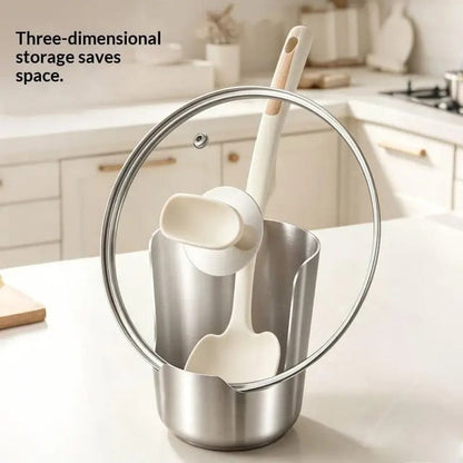 2 in 1 stainless steel spoon lid holder