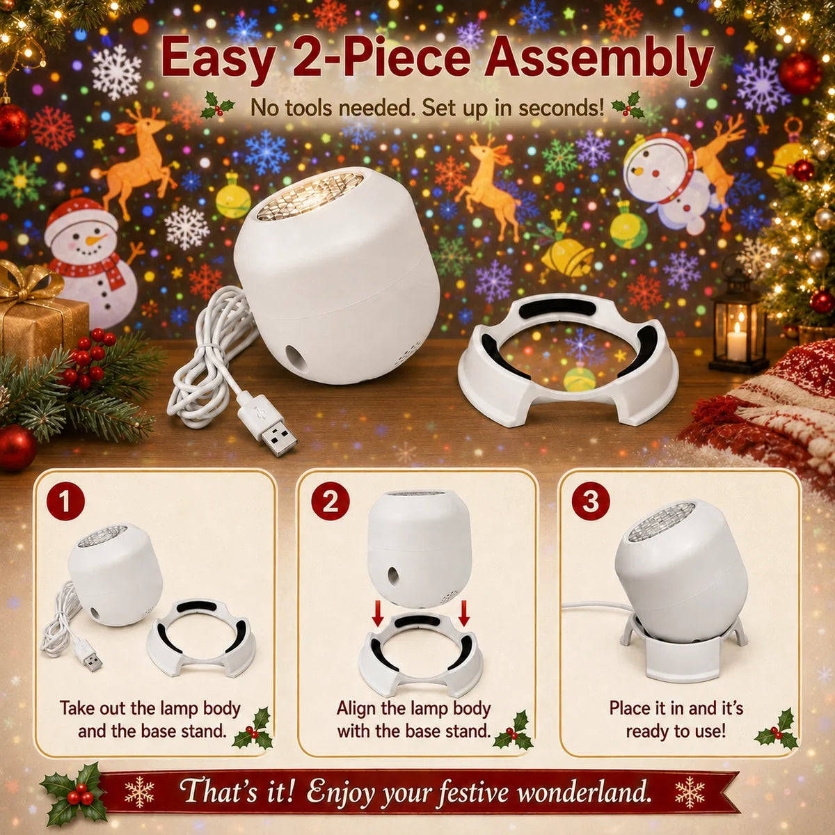 Christmas Snowflake Projector Light
