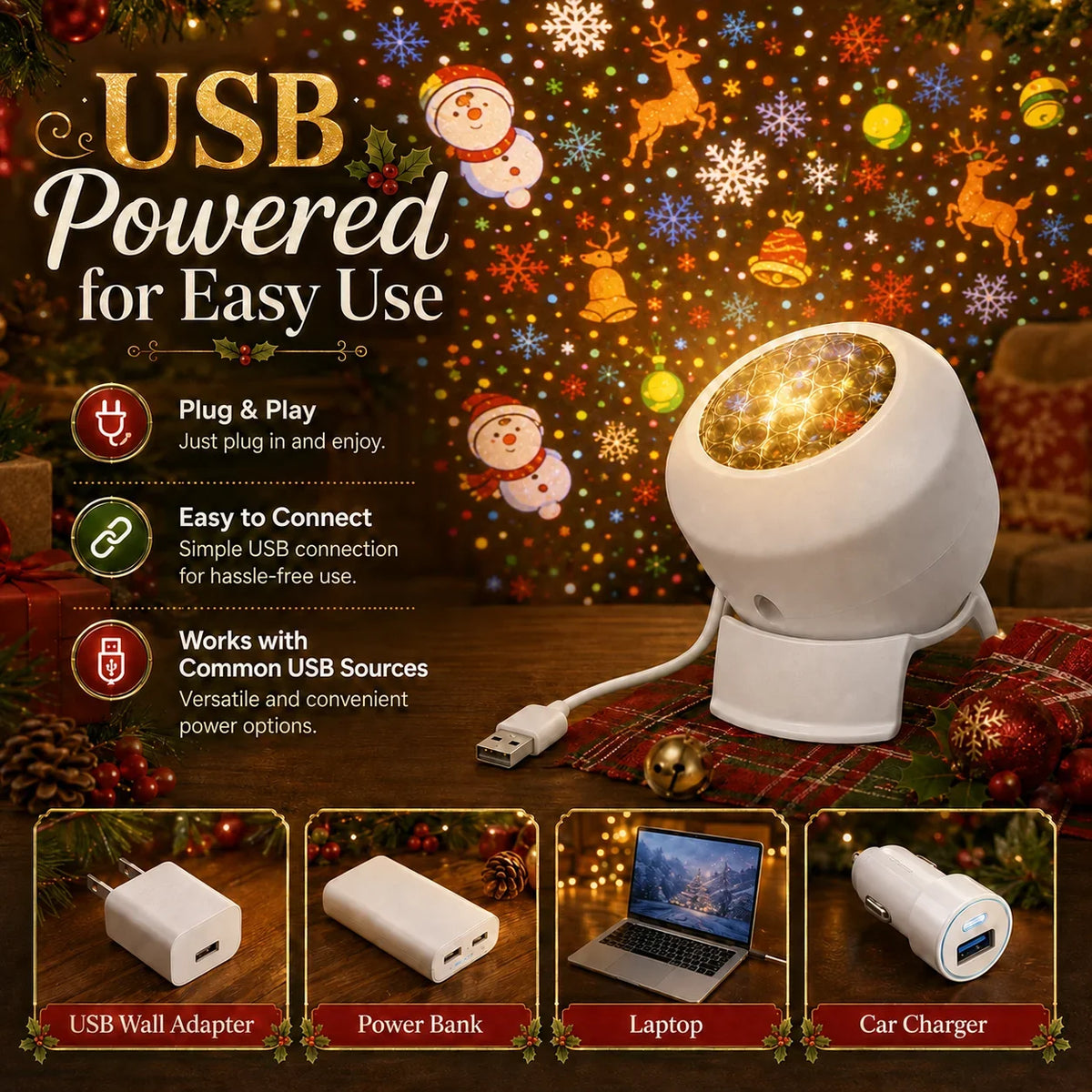 Christmas Snowflake Projector Light