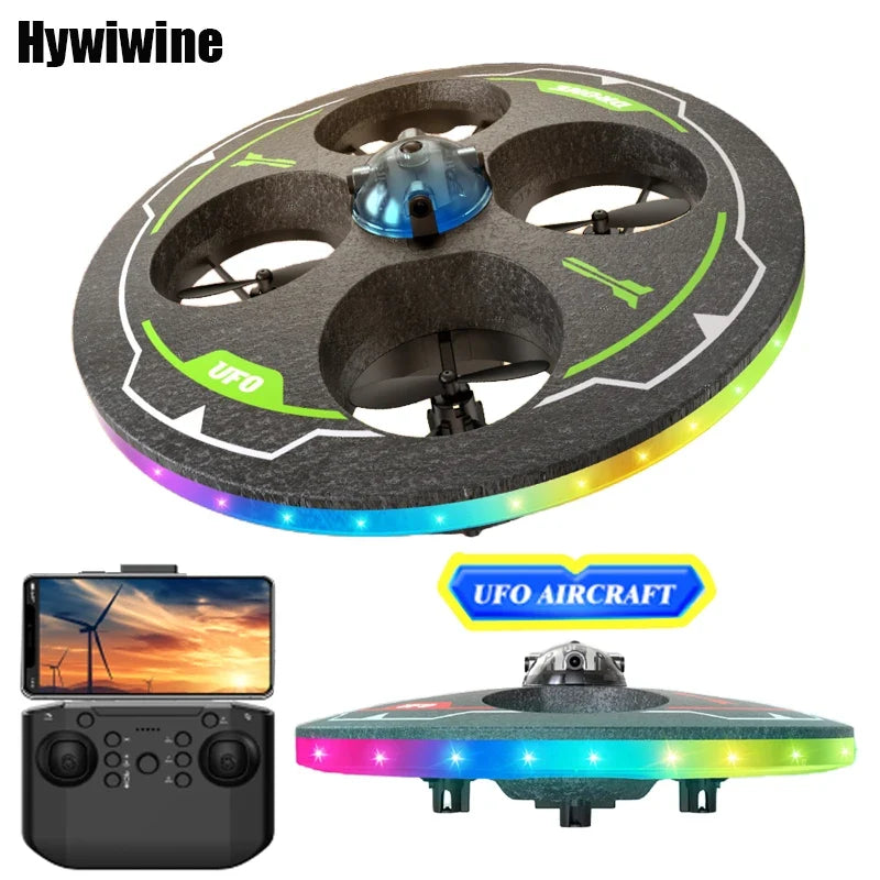 Light-Up UFO Drone with Camera & Obstacle Avoidance