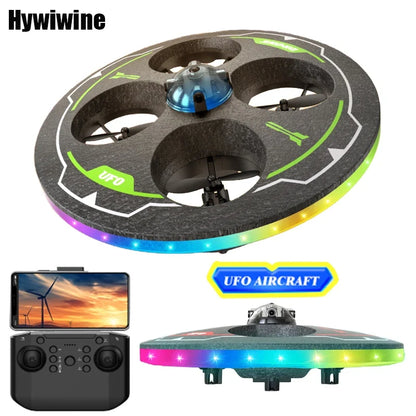 Light-Up UFO Drone with Camera & Obstacle Avoidance