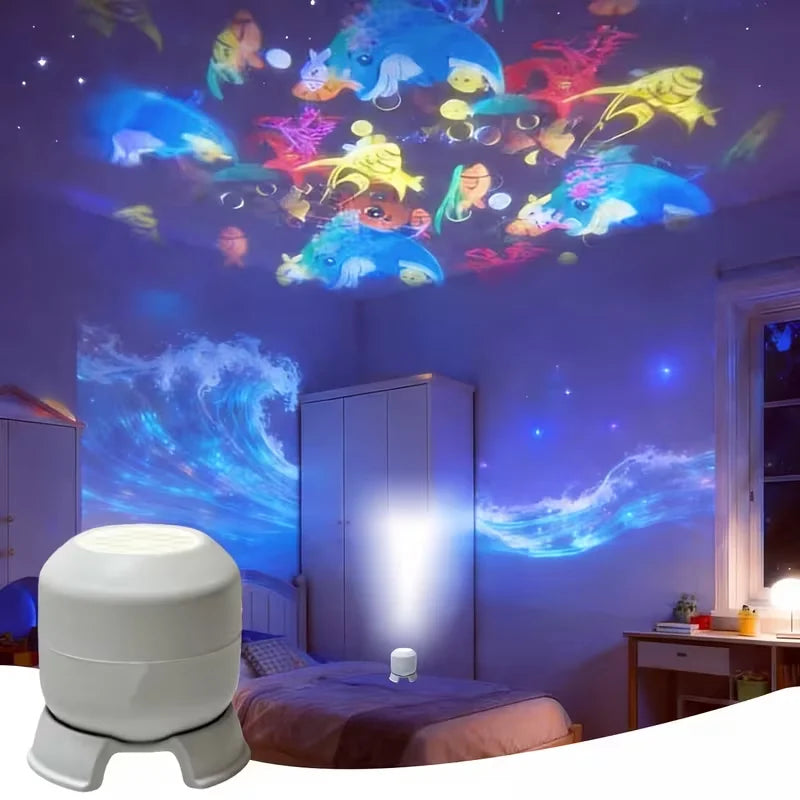 LED Ocean & Galaxy Projector Night Light