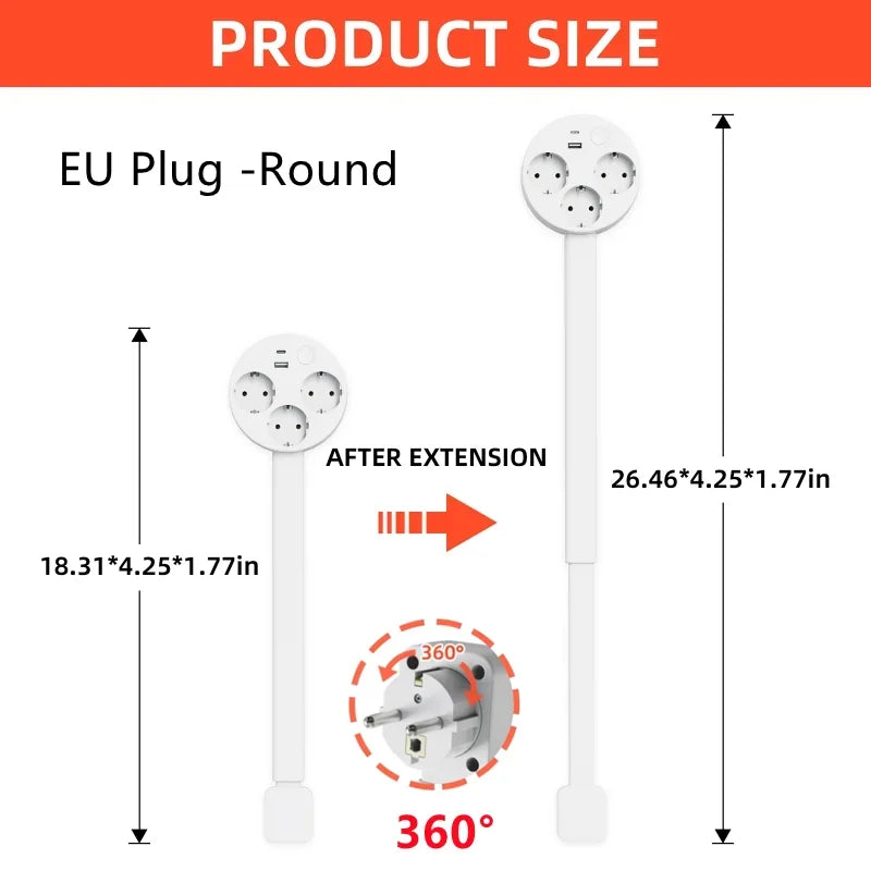Rotating Outlet Extender with USB — Adjustable Arm