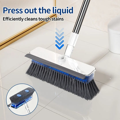 4-in-1 Floor Scrub Brush with Squeegee