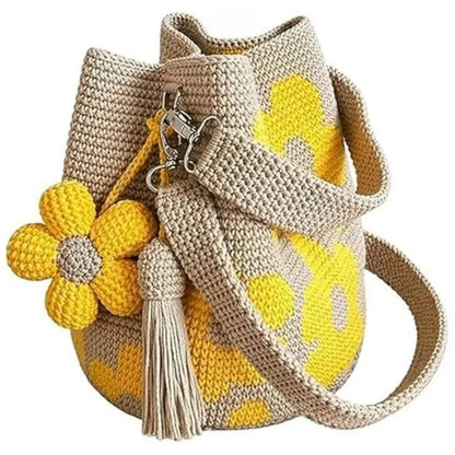 Handwoven Crochet Flower Bag