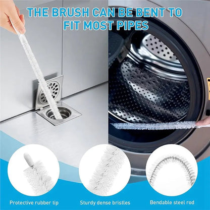 Drain Hair Remover Tool Kit – 25" Flexible Drain Snake & Cleaning Brushes