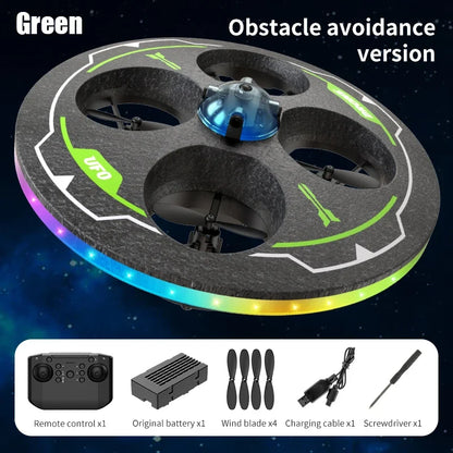 Light-Up UFO Drone with Camera & Obstacle Avoidance