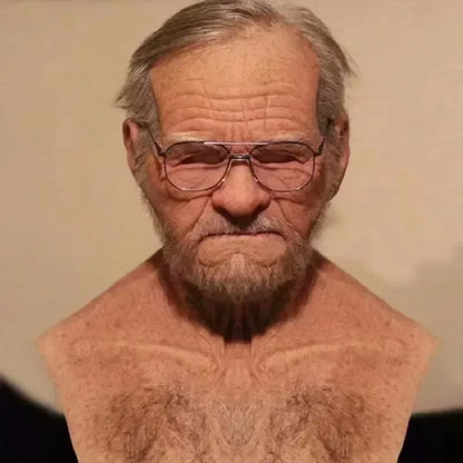 Realistic Old Man Halloween Mask
