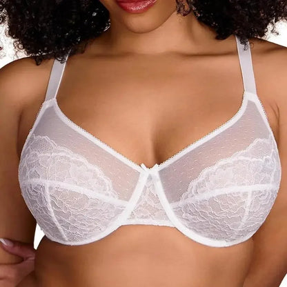 Floral Lace Plus Size Underwire Minimizer Bra