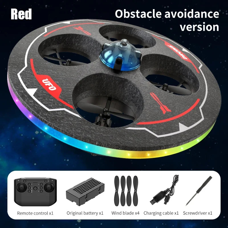 Light-Up UFO Drone with Camera & Obstacle Avoidance