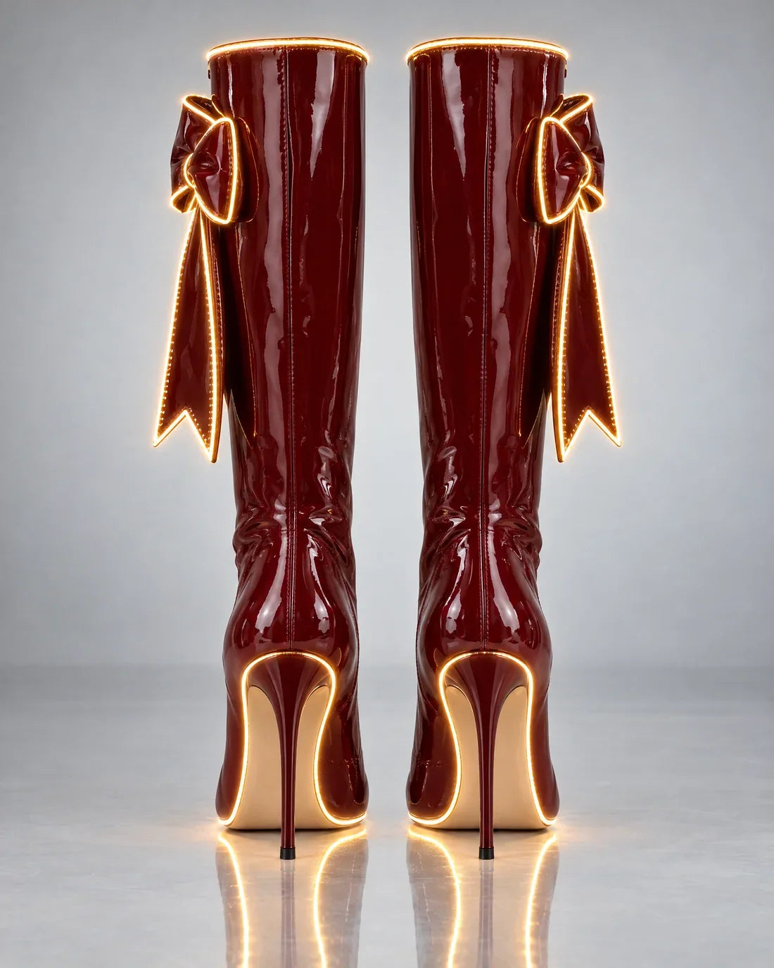 Multi-Color Knee-High Heeled Statement Boots