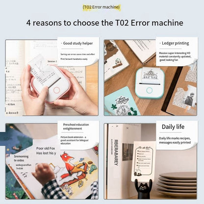 T02 Pocket Printer: Mini Portable Wireless Bluetooth